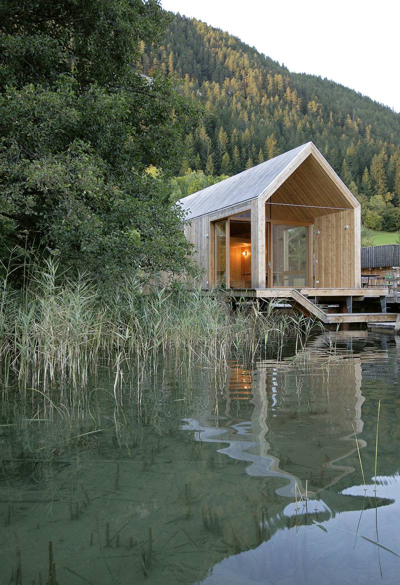 Badehütte am Weißensee Außenansicht